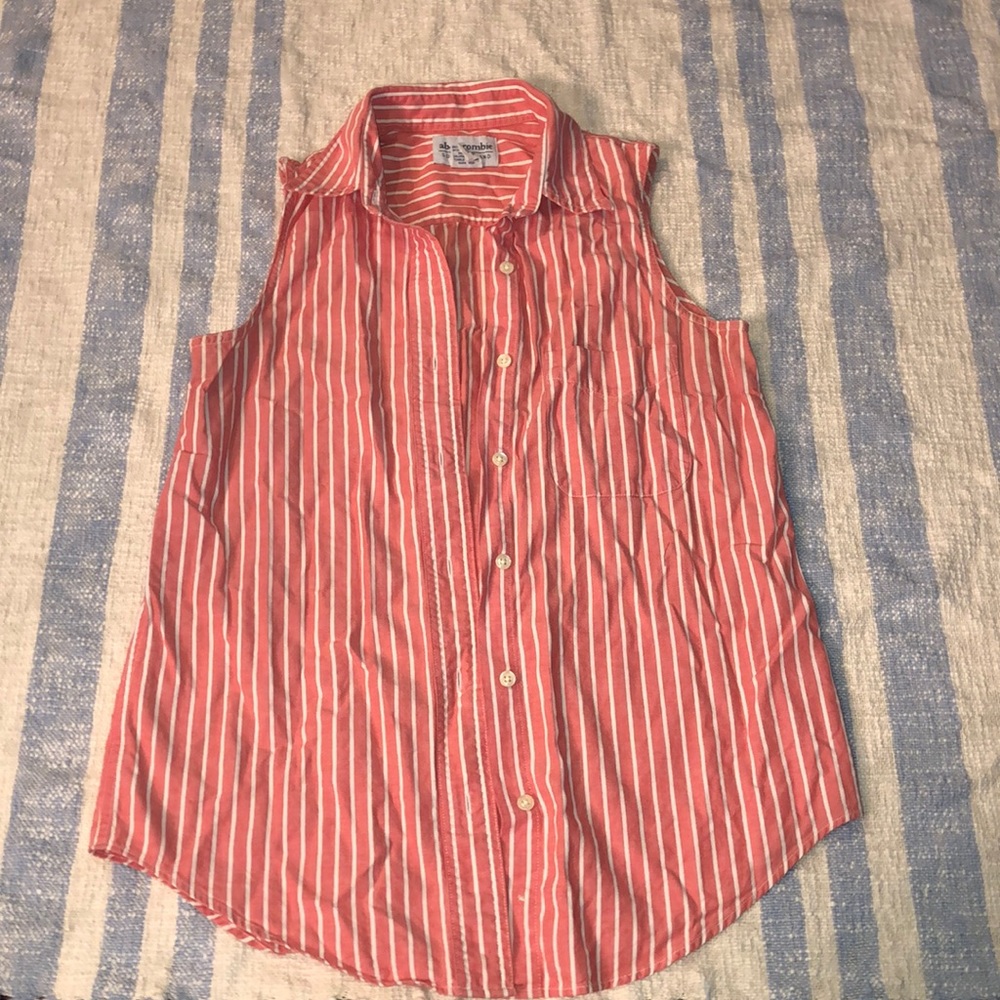 Abercrombie & Fitch Sleeveless pinstripe blouse